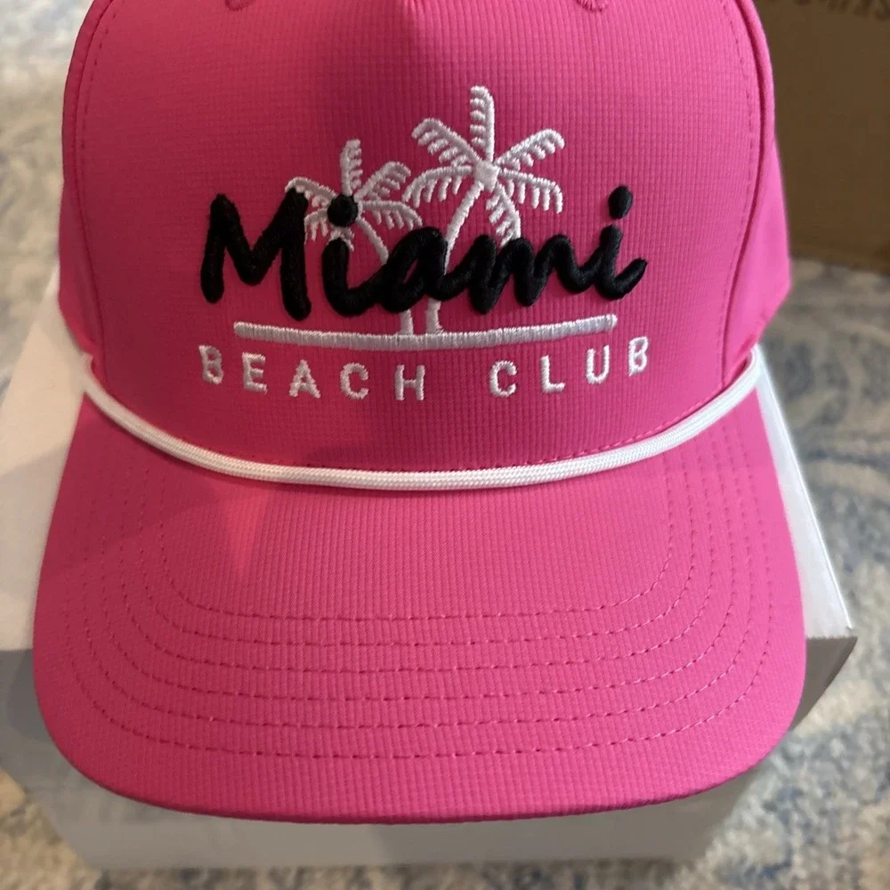 Cap America Hat, Miami Beach Club Logo, Pink, Dri-fit, SnapBack